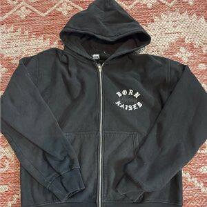 Born X Raised Stussy Zip up sweater hoodie Rare XL